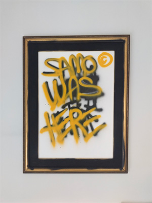 Obra "Samo was here": Spray sobre lienzo, 68,5 x 89 cm del año 2024